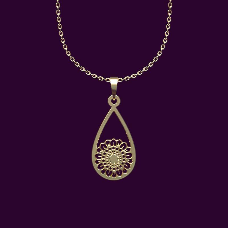 گردنبند طلا گل 18 عیار  کد NN1132