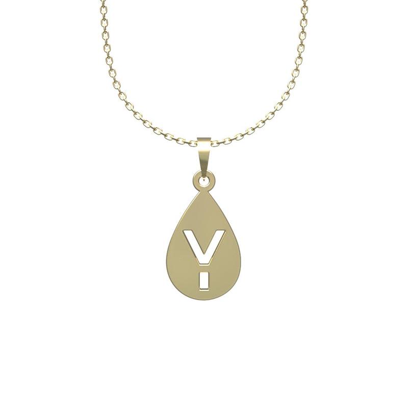 گردنبند طلا حرف y 18 عیار  کد QQ1227