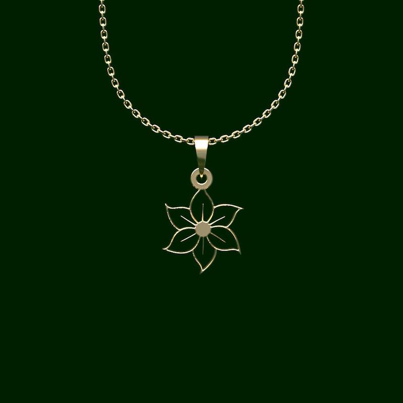 گردنبند طلا گل 18 عیار  کد QQ1174