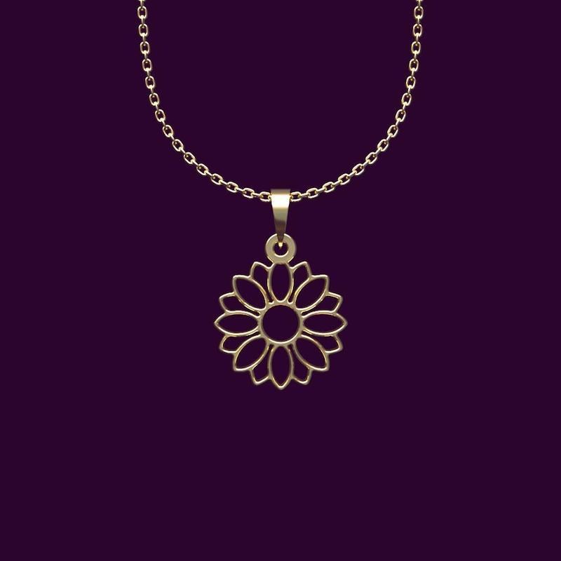 گردنبند طلا گل  18 عیار  کد NN1093