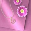 گردنبند طلا گل 18 عیار  کد QQ1168