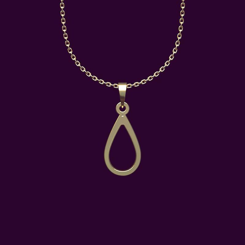 گردنبند طلا اشک 18 عیار  کد OO1126