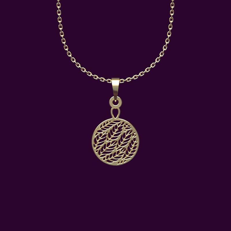 گردنبند طلا برگو دایره 18 عیار  کد NN1009