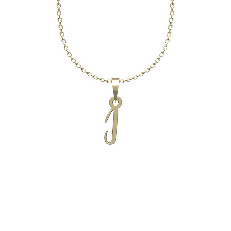 گردنبند طلا حرف j 18 عیار  کد QQ1035
