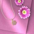 گردنبند طلا گل 18 عیار  کد PP1069