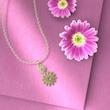 گردنبند طلا 18 عیار زنانه مدوپد مدل گل کد R1171