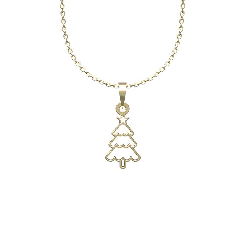 گردنبند طلا مدل درخت کریسمس کد HH1050