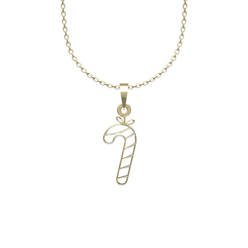 گردنبند طلا مدل آبنبات عصایی کریسمس کدHH1053