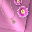 گردنبند طلا 18 عیار زنانه مدوپد مدل گل کد R1189