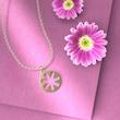 گردنبند طلا 18 عیار زنانه مدوپد مدل گل کد R1224