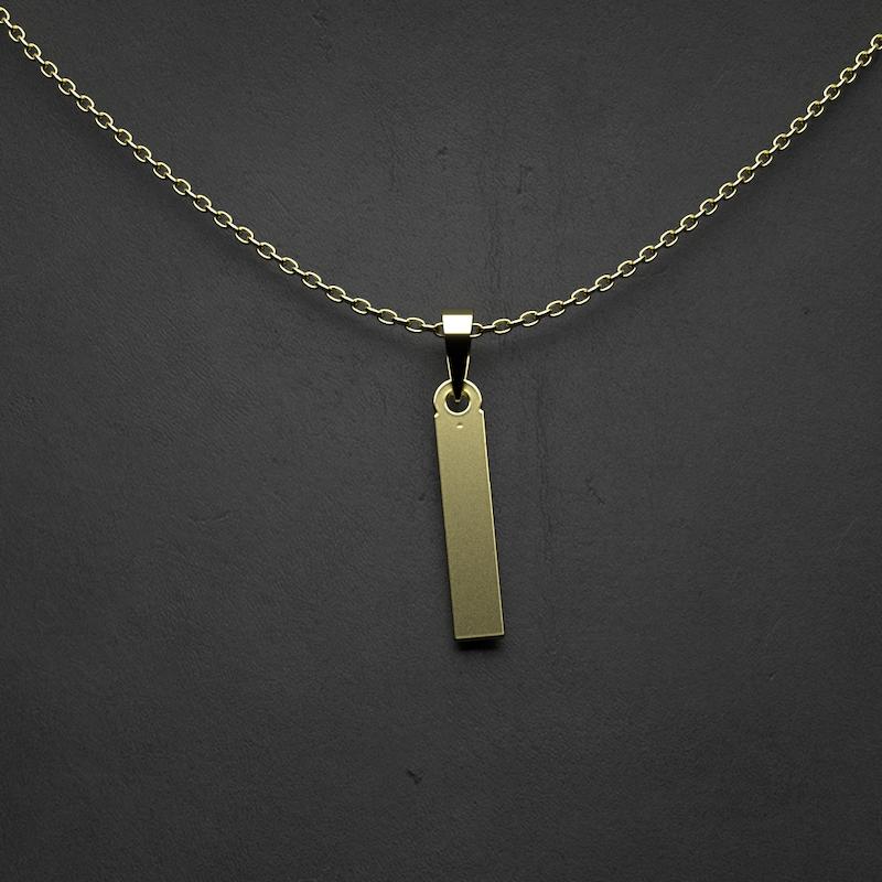 گردنبند طلا 18 عیار زنانه لی‌دا مدل مستطیل کد NL279