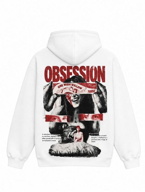 هودی سفید طرح OBSESSION