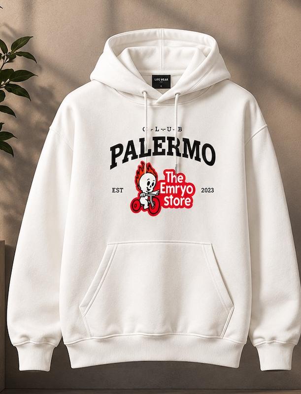 هودی سفید طرح PALMERO
