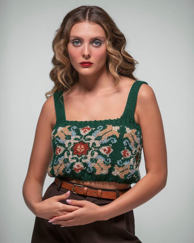 کراپ تاپ دستبافت پروین | PARVĪN