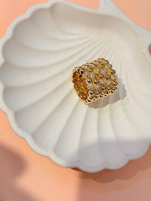 انگشتر فول نگين طلايي