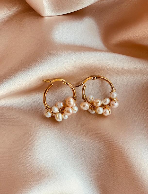 گوشواره شكوفه مرواريد طبيعي