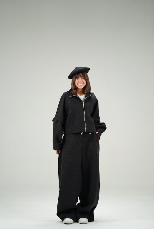 ست بامبروشلوار زغالی