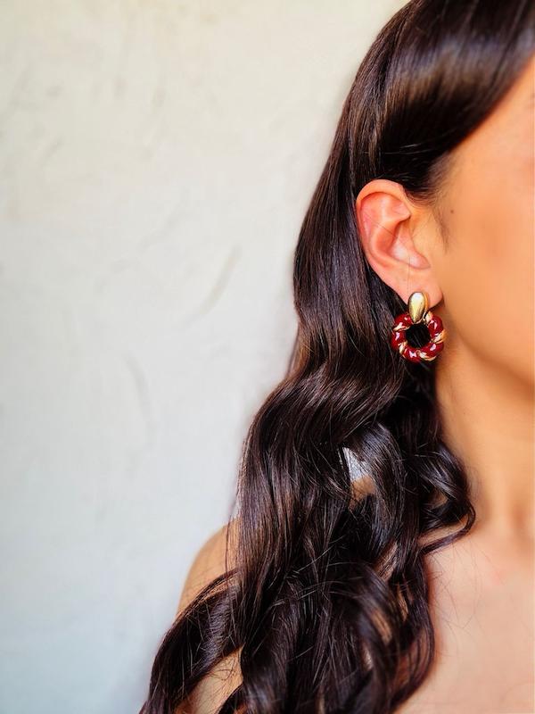 گوشواره میناکاری کروسان