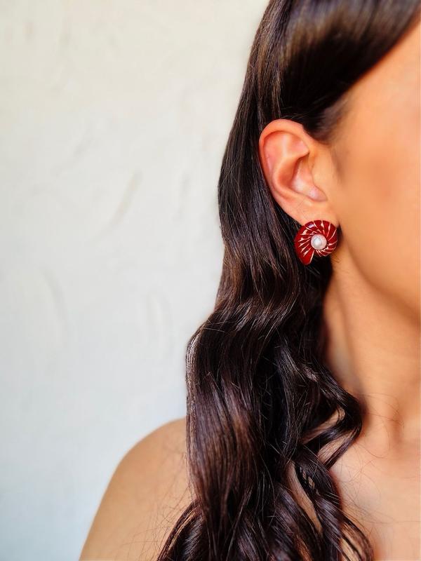 گوشواره حلزونی مروارید