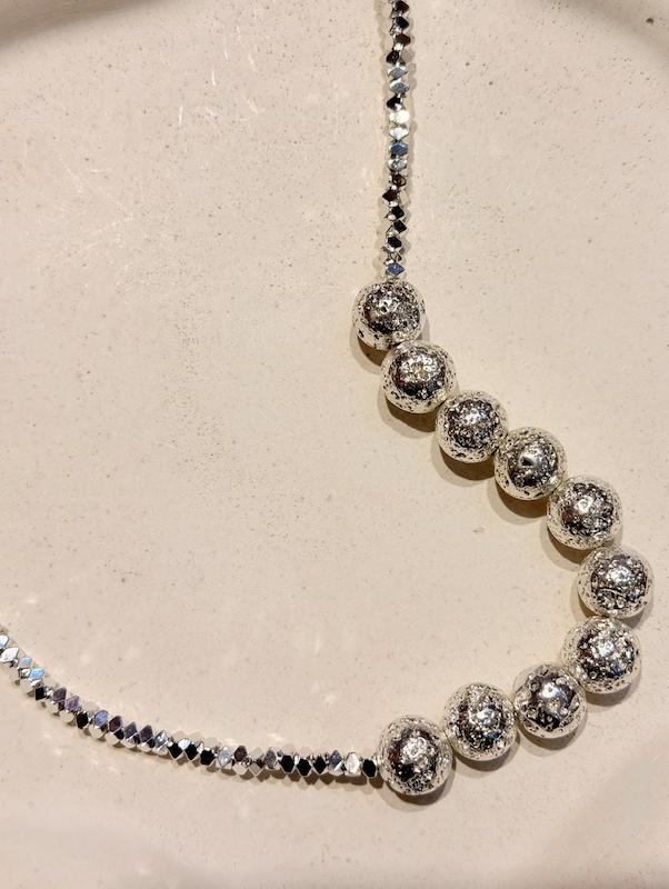 گردنبند مينيمال ابكاري نقره