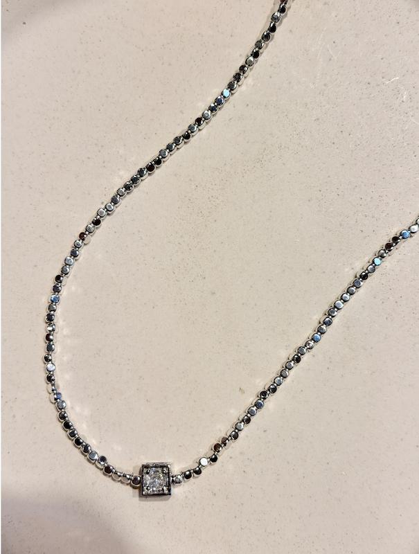 گردنبند مينيمال ابكاري نقره