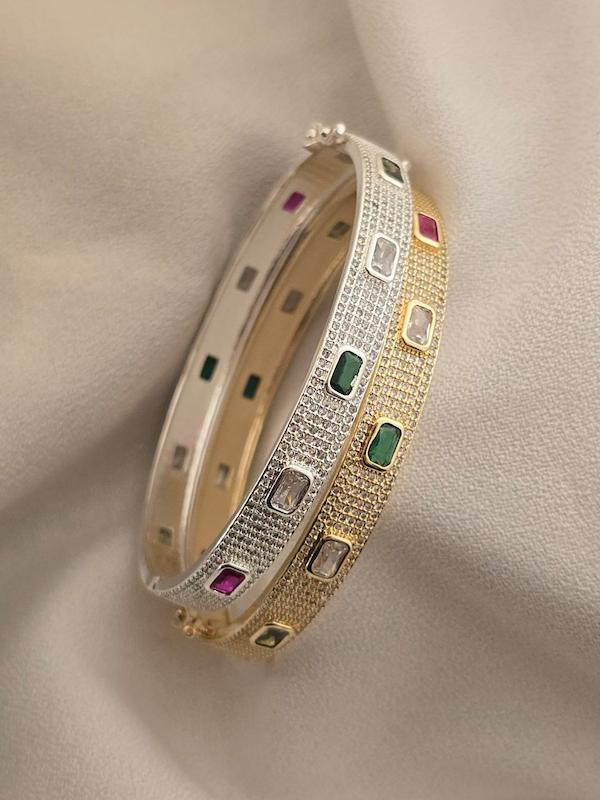 بنگل طرح طلا فول نگين مولتي كالر