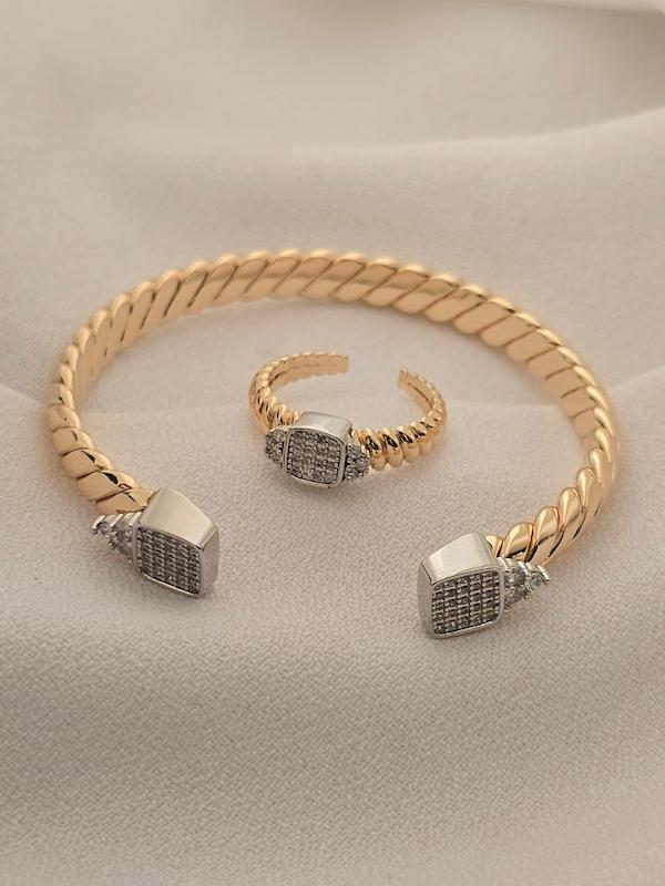 ست دستبند و انگشتر طرح طلا