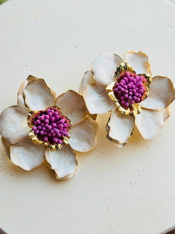 گوشواره زارا گل صدفي فشن