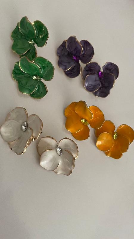 گوشواره گل ميناكاري