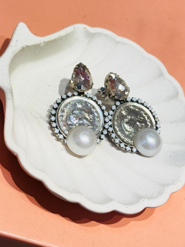 گوشواره سكه و مرواريد