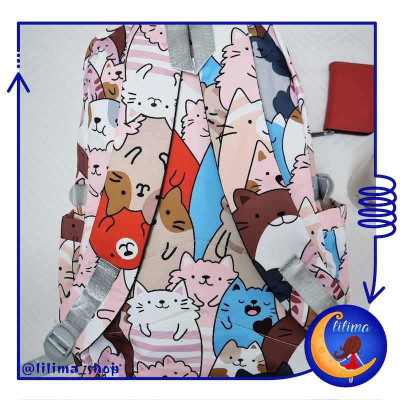 کیف مدرسه ـ کوله  پشتی دخترانه ترند طرح گربه صورتی