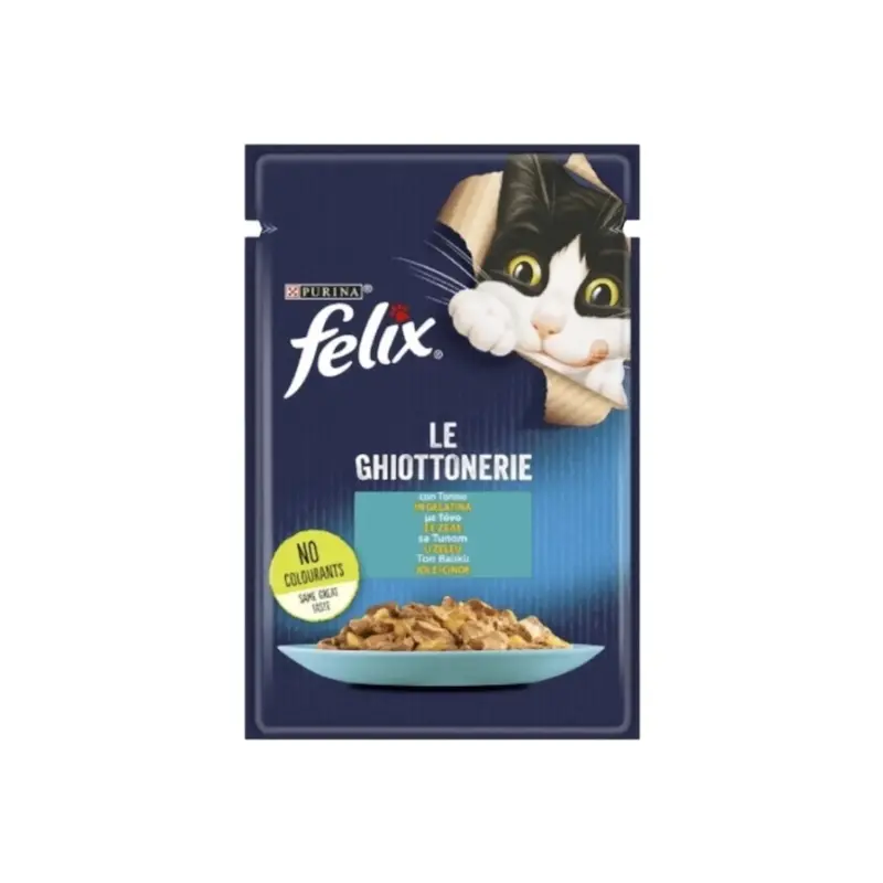 پوچ گربه فلیکس با طعم ماهی تن در ژله 85 گرمی