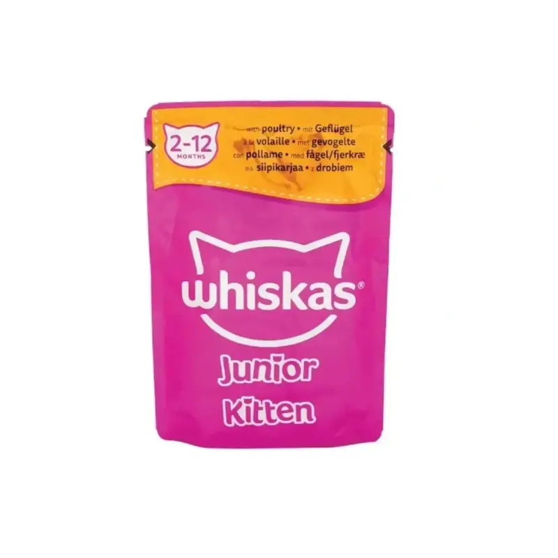 پوچ بچه گربه ویسکاس با طعم گوشت پرندگان  85 گرمی