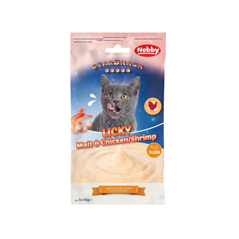 بستنی گربه نوبی طعم مرغ و میگو و مالت 