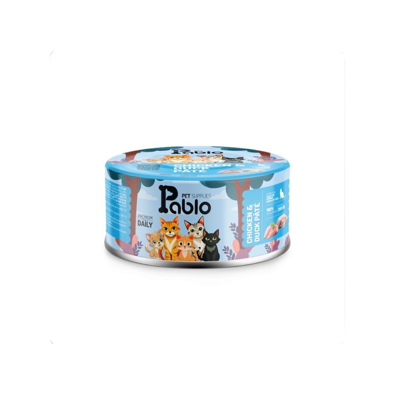 خرید کنسرو پریمیوم گربه بالغ پابلو طعم گوشت، مرغ و ماهی وزن ۲۰۰ گرم