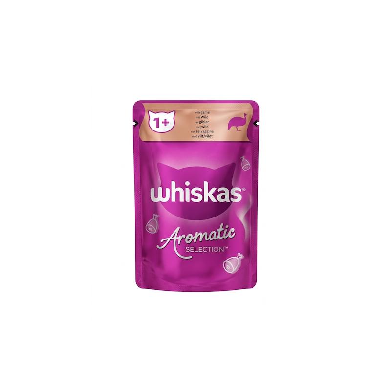 پوچ گربه ویسکاس مدل Aromatic با طعم گوشت شکار در سس 85 گرم
