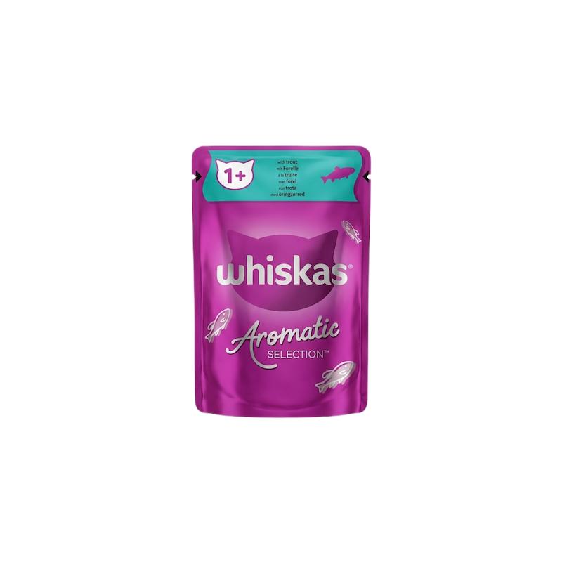 پوچ گربه ویسکاس مدل Aromatic با طعم ماهی قزل آلا در سس 85 گرم