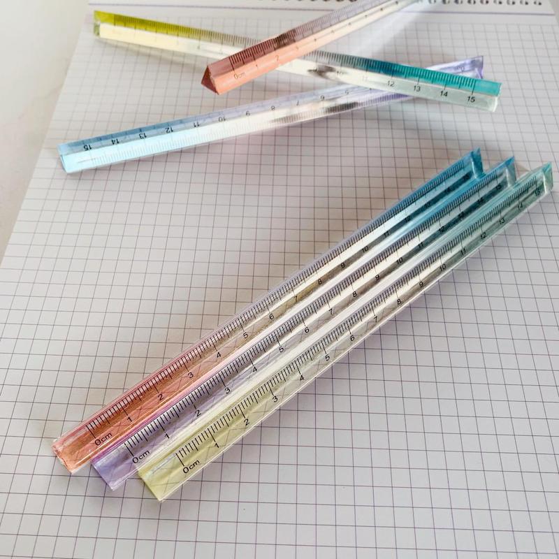 خطکش سه وجهی شیشه ای