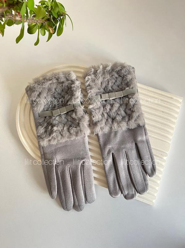 دستکش طوسی خزدار | کد۴۱۳