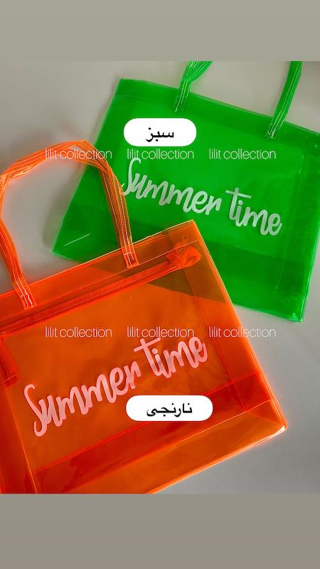 کیف ساحلی/ استخری Summer Time شفاف | کد۴۸۸