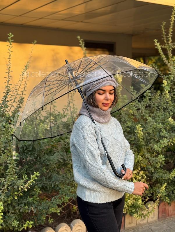 چتر شیشه ای دسته عصایی ۱۶فنر | کد۵۸۰