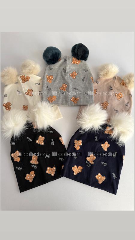 کلاه نخی خرسی بچگانه | کد۵۸۲