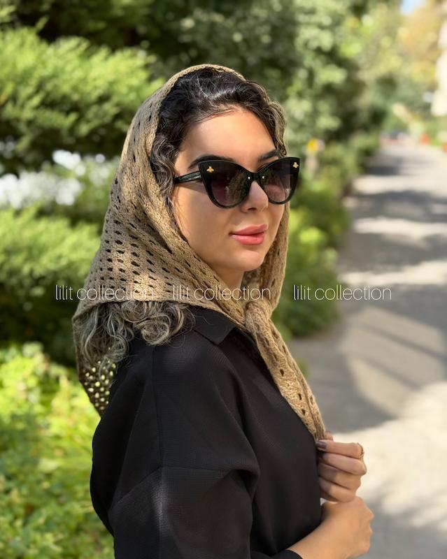 اسکارف سه گوش قلاب بافی | کد۵۸۶