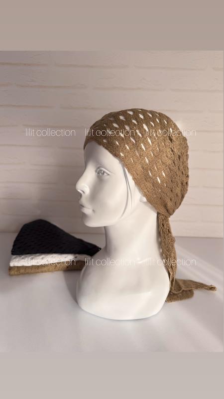 اسکارف سه گوش قلاب بافی | کد۵۸۶