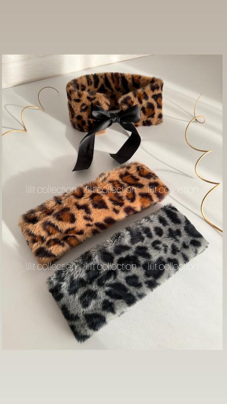 هدبند پلنگی پشت پاپیون | کد۵۸۹