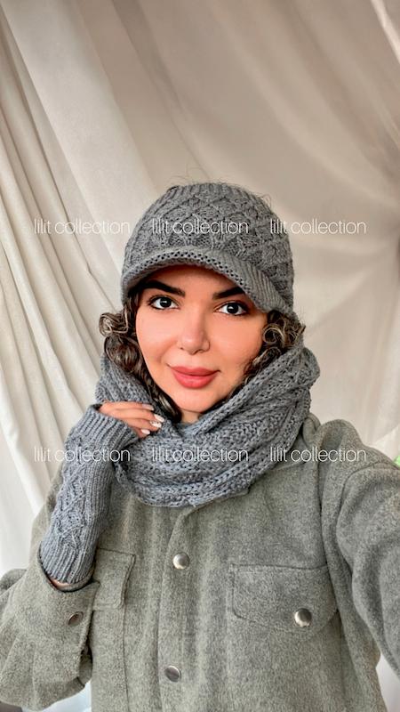 ست سه تیکه شال و کلاه و دستکش | کد۳۸۱