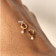 گوشواره طلا رونا حلقه ای تک نگین