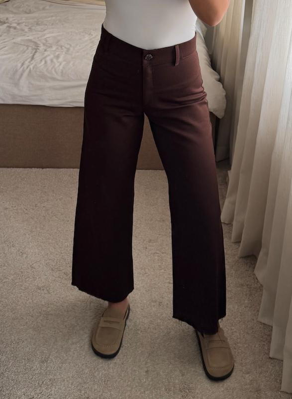 شلوار کتان قهوه ای 