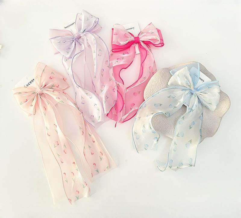  گیره پاپیون گلدار  بزرگ