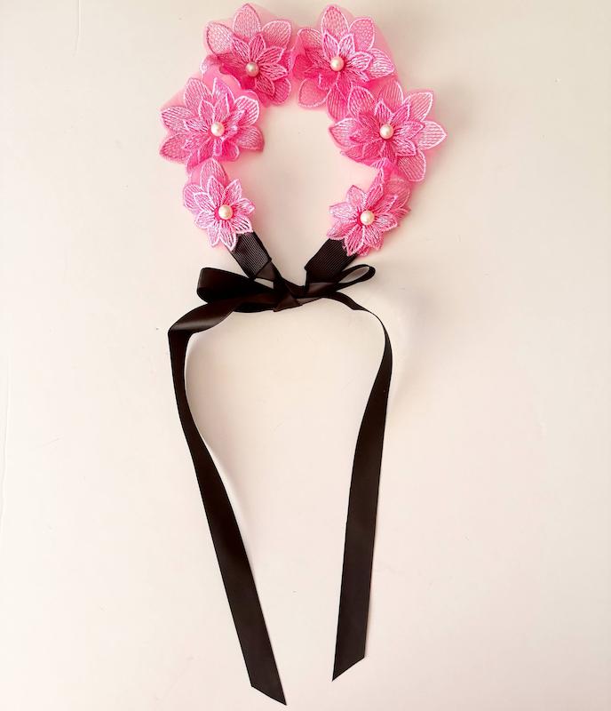 هدبند گل دانتل گیپور